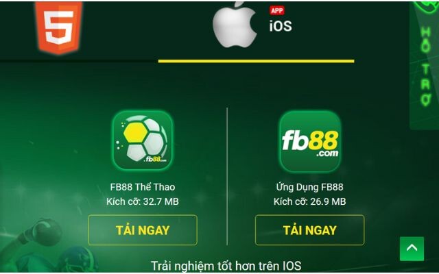 Tải app FB88 trên hệ điều hành IOS 